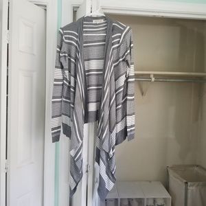 Gray and white striped kimono